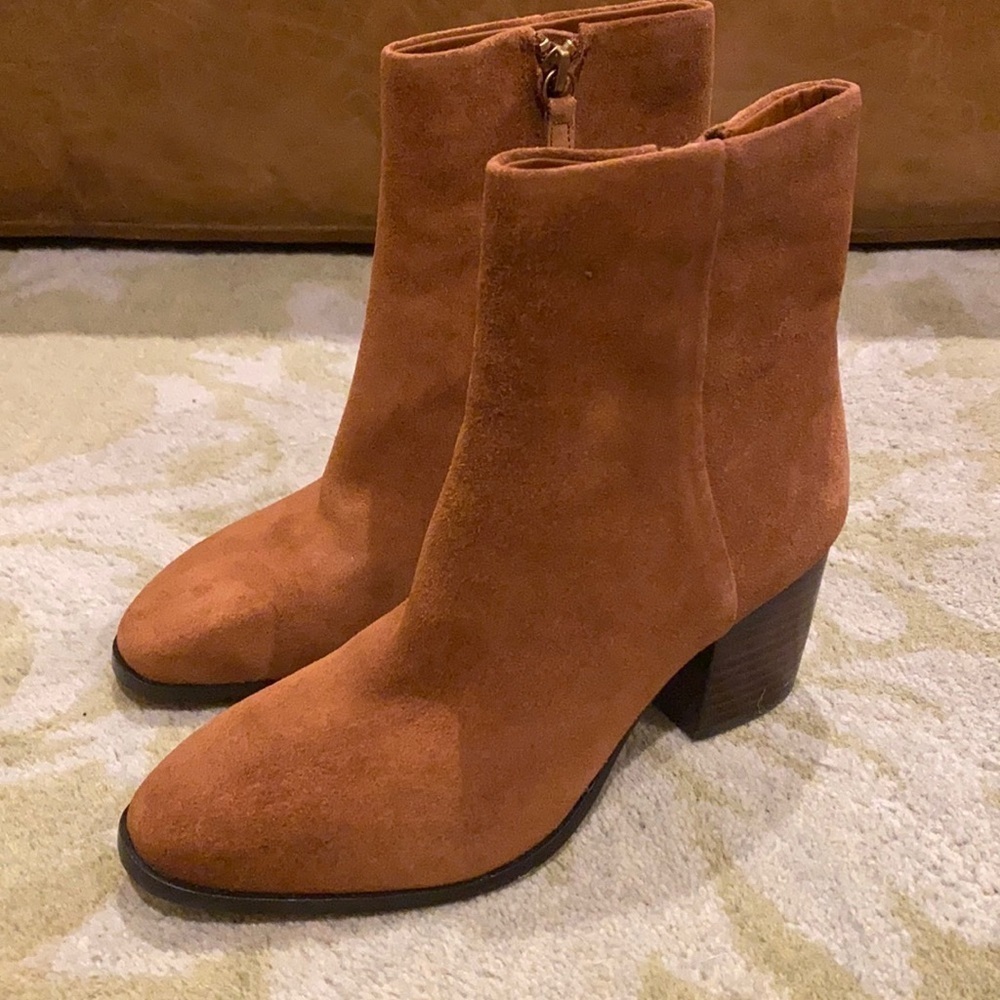 J.Crew New Sadie stacked-heel boots in suede BA568 - Picture 1 of 3